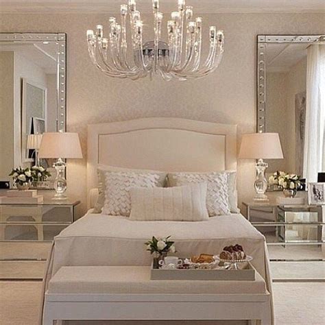 A white bedroom scheme must be all white. Luxury bedroom furniture mirrored night stands white ...