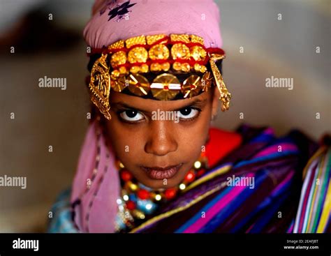 Tuareg Girl In Traditionnal Clothing Tripolitania Ghadames Libya