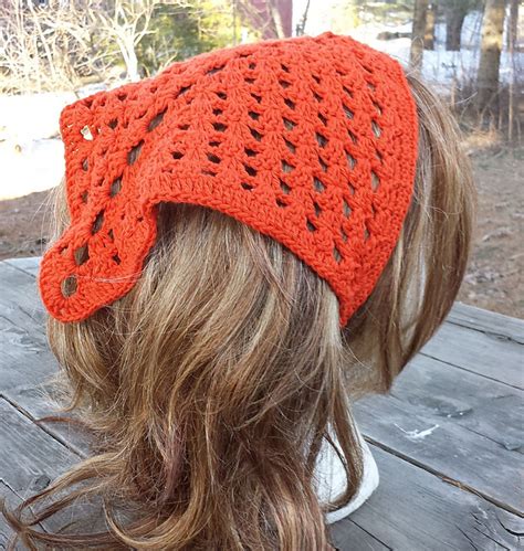 Crochet Patterns Galore Tri Shell Hair Kerchief