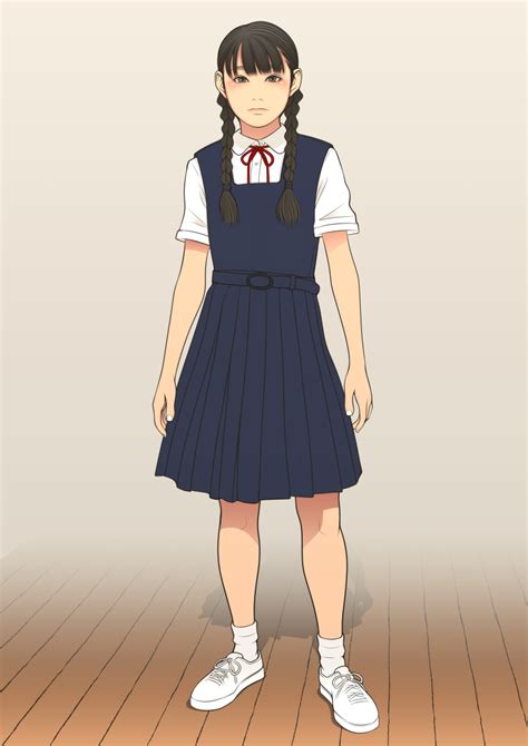Shinchou Ni Kansuru Kousatsu 1girl Black Hair Flat Chest School