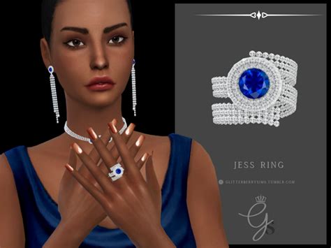Jess Ring Middle Glitterberry Sims Rings Statement Necklace