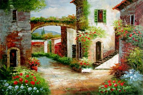 Tuscany Italy Landscape 5 Quality Hand Painted Oil Painting 24x36in