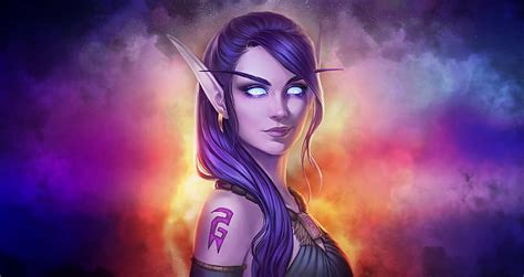 Online Crop Hd Wallpaper Blue Eyes Pointy Ears Elves Fantasy Girl Fantasy Art World Of