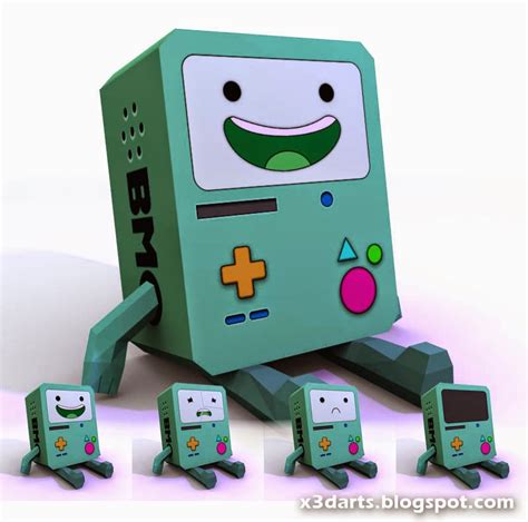 Adventure Time Bmo Papercraft Templates Paperox Free Papercraft