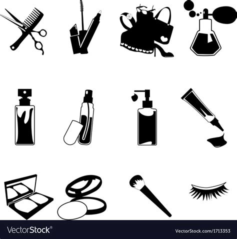 Cosmetic Make Up And Beauty Icons Royalty Free Vector Image