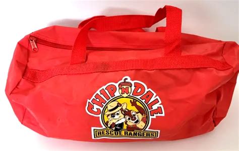 Chip N Dale Rescue Rangers 14 Vinyl Zippered Duffel Bag Vintage 1990