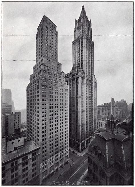 Woolworth Building And Transportation Building Ca 1930 New York