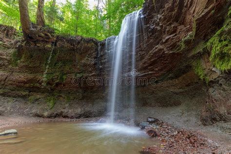 Waterfalls Cascading Beautifully In The Forest Stock Image Image Of