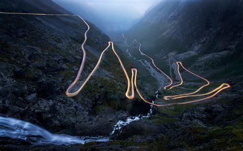Long Exposure Photography Of Mountains Norway Trollstigen Long