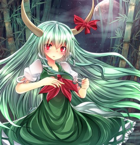 Safebooru 1girl Bamboo Bamboo Forest Dress Ex Keine Forest Full Moon