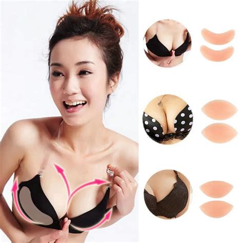 Women Silicone Invisible Bra Insert Pads Breast Uplift Enhancer Push Up