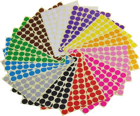 Sticky Color Coding Labels Removable Small Circle Dot Stickers For