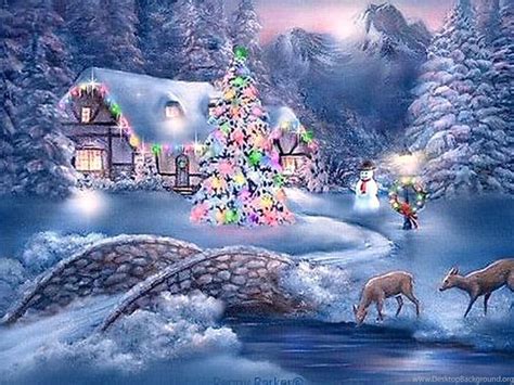 Christmas Winter Scenes Wallpapers Wallpapers Cave Desktop Background
