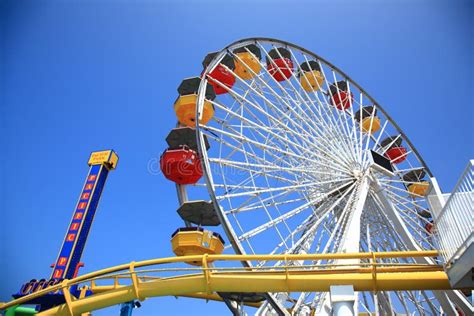 Santa Monica Pier Amusement Park Editorial Stock Image Image Of Park