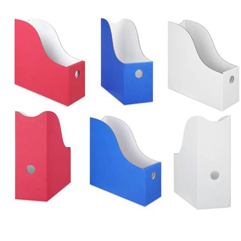 Buy Dunwell Magazine File Holder 6 Pack Red Blue White Sturdy