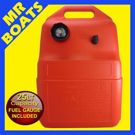 25 Litre Outboard Fuel Tank With Gauge Boat Marine Petrol