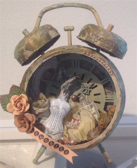 Altered Tim Holtz Assemblage Clock Blue Fern Studios Clock Craft