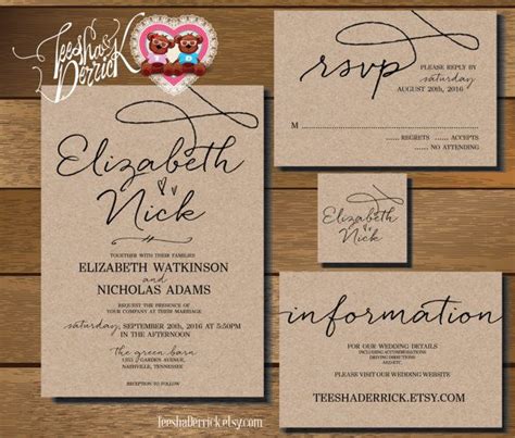 Custom Printable Wedding Invitation Suite W0210