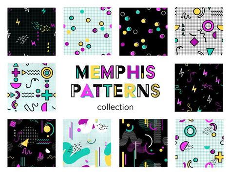 Available In Swatches Panel Set Of Memphis Seamless Patterns Stock