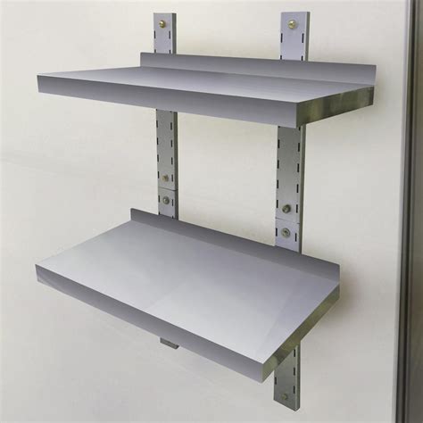 Wall Mounted Display Shelf Storage Organizer Adjustable 2 Tier Shelves