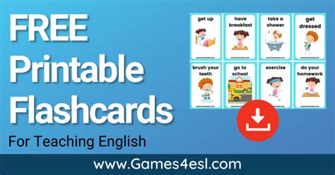 Free Printable Flashcards For Teaching English Games4esl