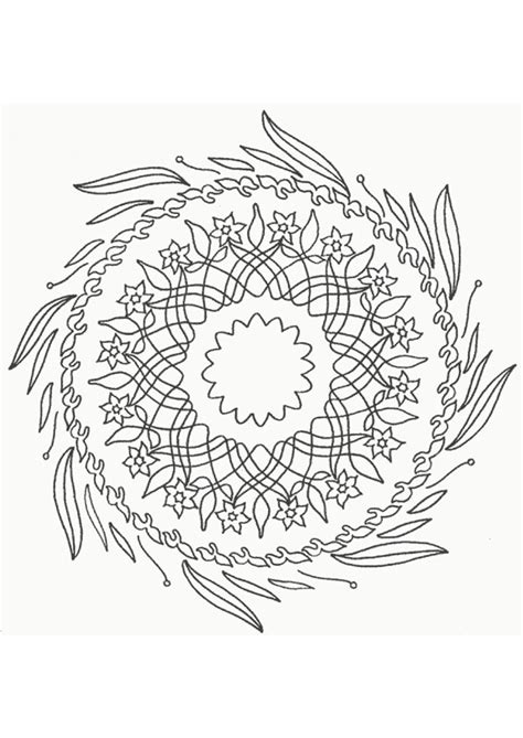 Coloriage Mandala Fleurs Et Feuilles Dessin Gratuit à Imprimer