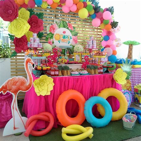 Fiesta De Piscina Birthday Party Ideas Photo 1 Of 8 Pool Party Decorations Pool Birthday