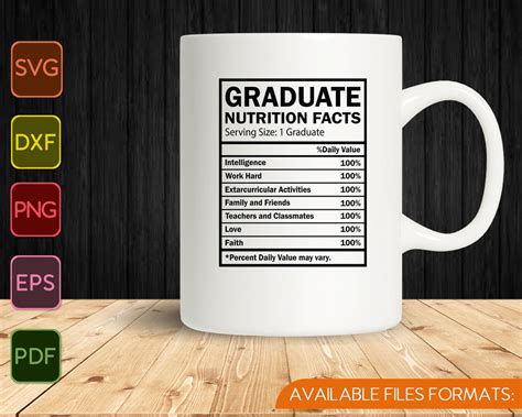 Graduate Nutrition Facts Nutrition Facts Template Svg Png Files