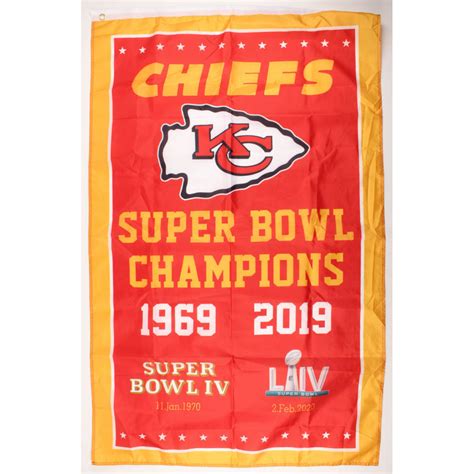 Chiefs 36x60 Super Bowl Champions Flag Pristine Auction