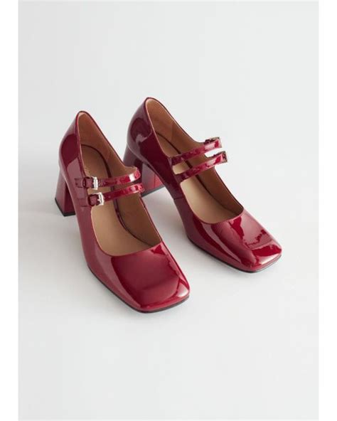 Other Stories Patent Leather Mary Jane Pumps In Red Lyst Canada