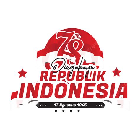 Image Of Hut Ri 78th Happy Republic Indonesia 17 August 1945 Clipart