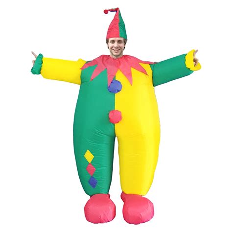 Adult Clown Inflatable Costume Funny Fat Clown Fancy Dress Joker