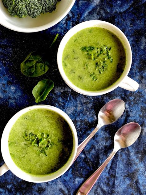 Creamy Broccoli Spinach Soup Vegan Brocolli Soup Recipes Spinach