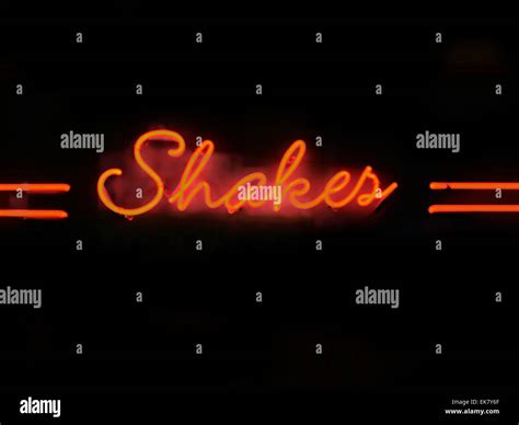 Shakes Neon Sign Stock Photo Alamy