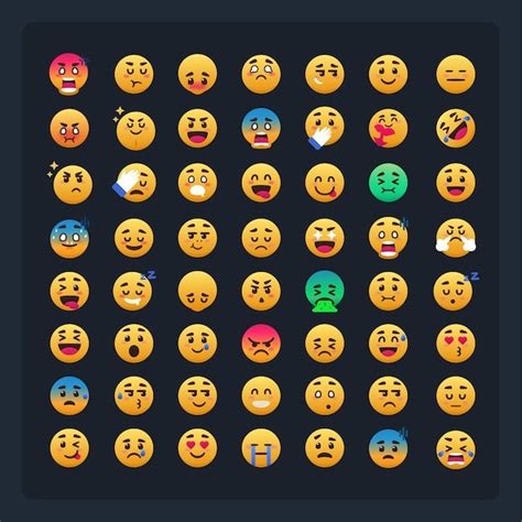Premium Vector Group Of Emoji Emoticon Full Set Bundle