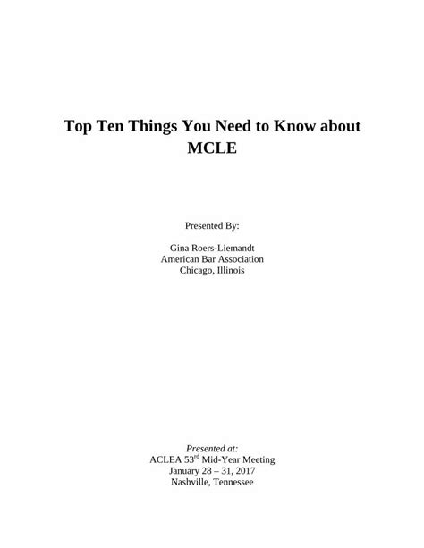 pdf top ten things you need to know about mcle one in that state and what rules apply to