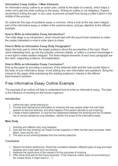 It tells the readers something, be it a simple fact, a new idea, or something else of a similar nature. How to Write an Informative Essay: Writer's Guide at ...