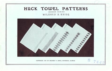Free Huck Towel Patterns Second Series 1937 Other