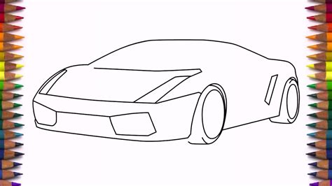 How To Draw A Car Lamborghini Gallardo Easy Step By Step For Kids And