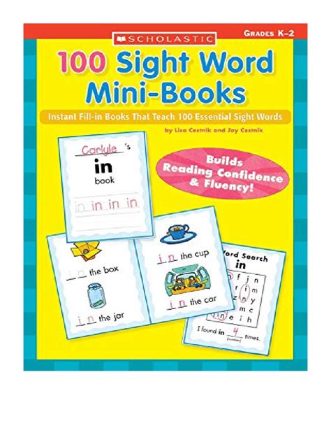 0439387809 100 Sight Word Mini Books By Lisa Cestnik Pdf