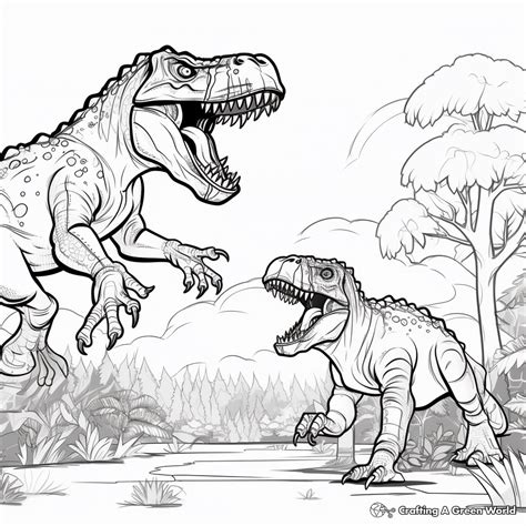 Giganotosaurus Vs T Rex Coloring Pages Free Printable