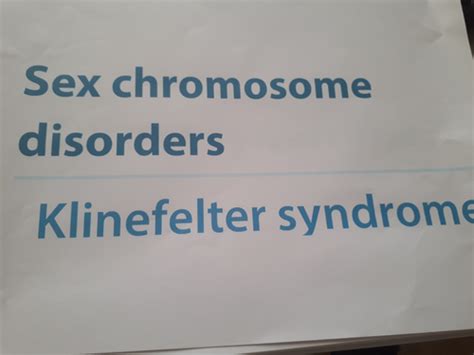 Sex Chromosome Disorder Flashcards Quizlet