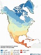Temperature map of North America - World in maps