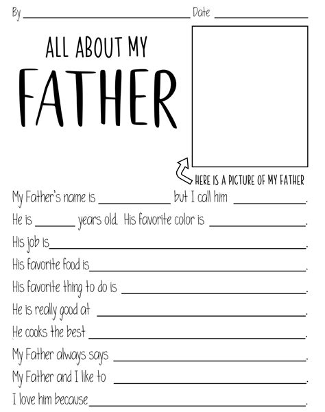 Free All About My Dad Printable Questionnaire Perfect For Fathers Day