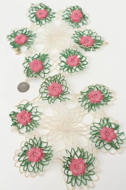 Crochet Flower Doily Lot Vintage Lace Doilies Pretty Colored Thread
