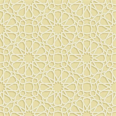 Islamic Star Pattern Golden Lines With White Background ⬇ Vector Image