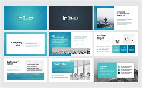 Square Creative Modern Business Plan Powerpoint Template Powerpoint