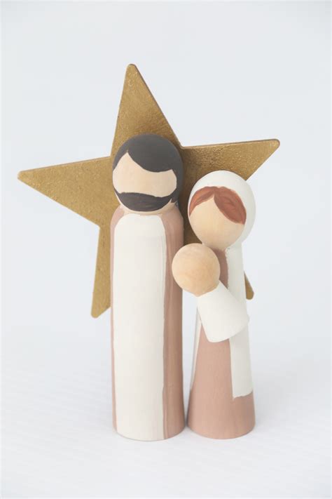 wooden peg doll nativity craft the crafting chicks