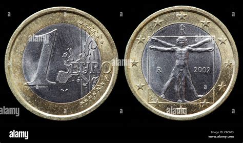 1 Euro Coin Italy 2002 Stock Photo Alamy
