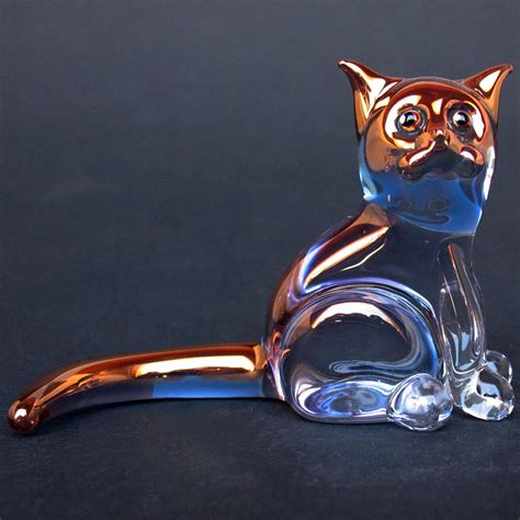 Hand Blown Glass Cat Tubby Tabby Figurine Prochaska Gallery